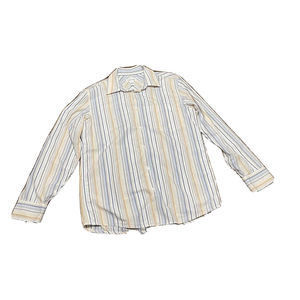 Calvin Klein Medium Shirt White Striped Button-Down Shirt Mens